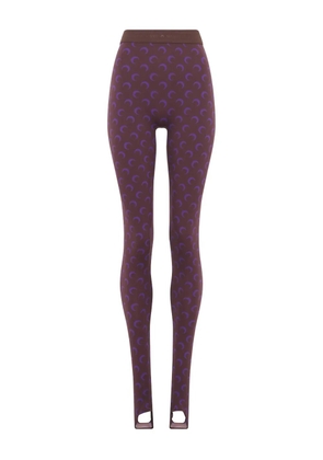 Marine Serre moon-print jersey leggings - Purple