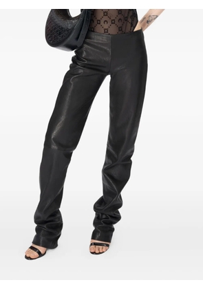 Marine Serre satin-grain leather trousers - Black