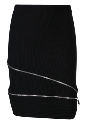 ANDREĀDAMO zip-detail knitted skirt - Black