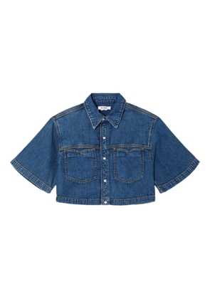 RE/DONE short-sleeve pocket crop shirt - Blue