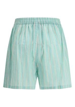 Balenciaga striped elastic-waist shorts - Green