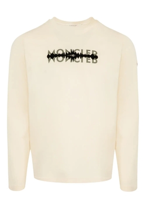 Moncler long-sleeve graphic T-shirt - Neutrals