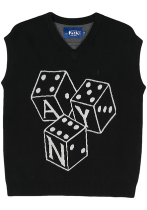 Awake NY Dice logo-jacquard vest - Black