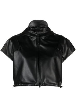 Issey Miyake Straight Seams hooded cropped jacket - Black