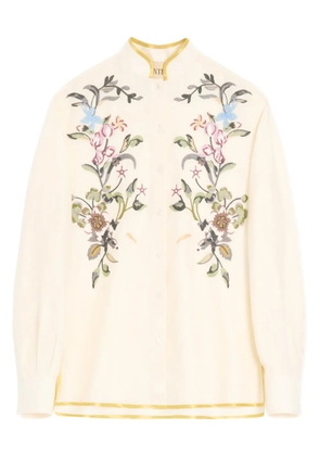 Valentino Garavani embroidered linen shirt - Neutrals