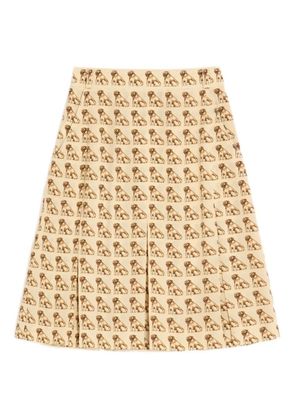 Valentino Garavani pleated dog-print mini skirt - Neutrals