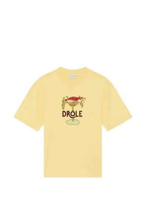 Drôle De Monsieur Lobster Cup embroidered T-shirt - Yellow