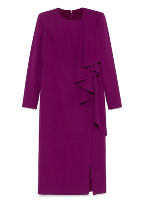 Elie Saab cady midi dress - Purple