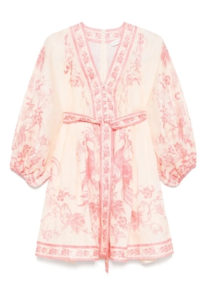 ZIMMERMANN Lucky linen mini dress - Neutrals