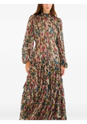 FARM Rio ruffled floral maxi dress - Pink