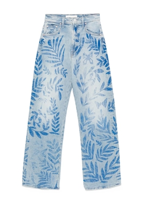 MOTHER The Lasso Sneak leaf-print jeans - Blue