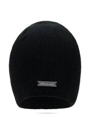 Moose Knuckles logo-plaque beanie hat - Black