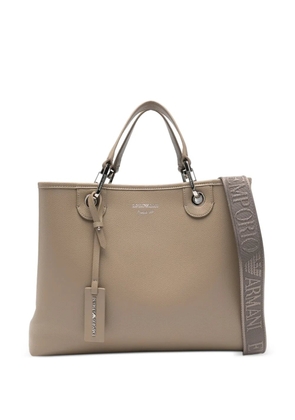 Emporio Armani Medium MyEA logo strap tote bag - Neutrals