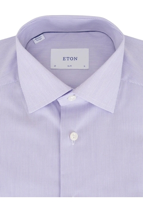Eton striped button-up shirt - Purple