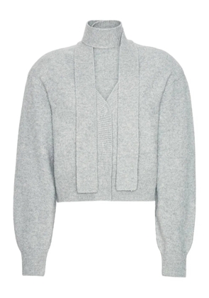 ROTATE BIRGER CHRISTENSEN keyhole-neckline balloon-sleeve cardigan - Grey