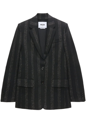 MSGM striped single-breasted blazer - Black