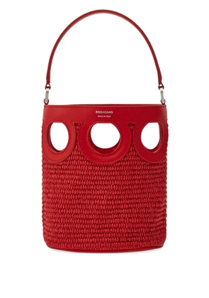 Ferragamo mini Gancini bucket bag - Red