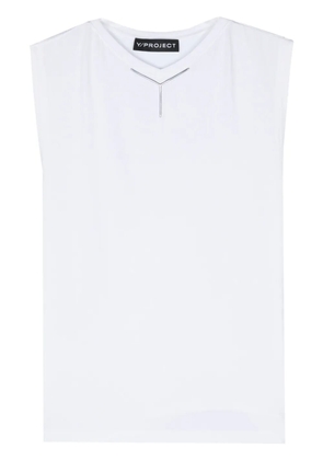 Y/Project logo-appliqué tank top - White