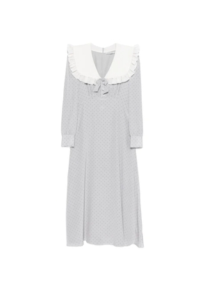 Alessandra Rich ruffled polka dot midi dress - Grey