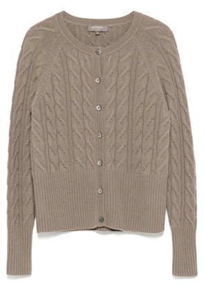 N.Peal Myla Cable Cardigan - Brown