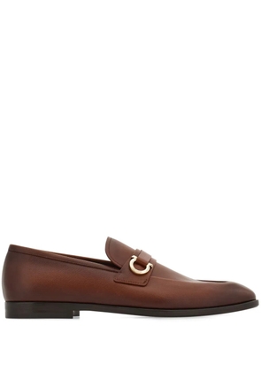 Ferragamo Gancini-plaque loafers - Brown