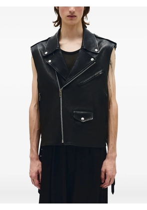 Ann Demeulemeester Faltin sleeveless biker jacket - Black