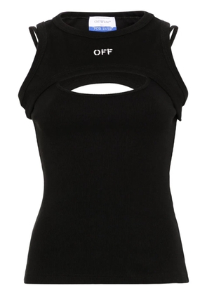 Off-White logo-embroidered tank top - Black