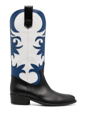 Via Roma 15 two-tone leather boots - Black