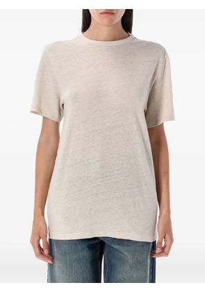 MARANT ÉTOILE linen crew-neck T-shirt - Brown