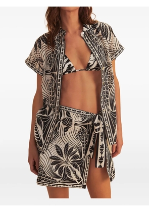 FARM Rio printed wrap skirt - White