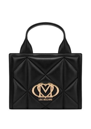 Love Moschino logo-plaque tote bag - Black