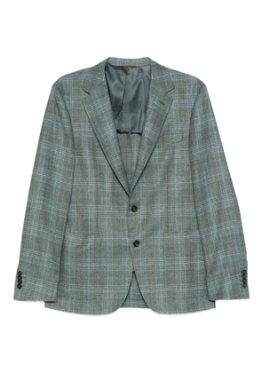Canali checked wool blazer - Blue