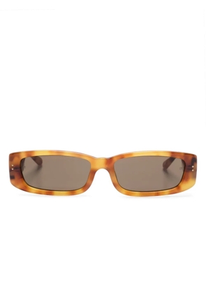 Linda Farrow Talita rectangle-frame tortoiseshell-effect sunglasses - Brown
