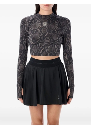 adidas by Stella McCartney snake-print long-sleeve top - Brown