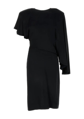 Stella McCartney draped asymmetrical-sleeve dress - Black