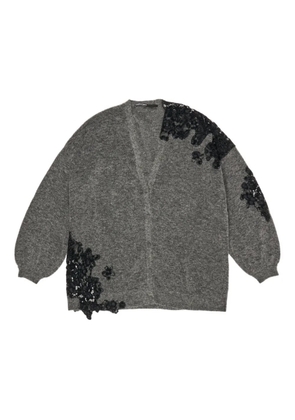 Bimba y Lola lace-detail cardigan - Grey