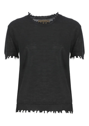Uma Wang frayed-edge cashmere top - Black