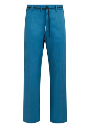 Marni tied waistband straight-legged trousers - Blue