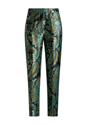 ETRO floral-bee jacquard trousers - Green
