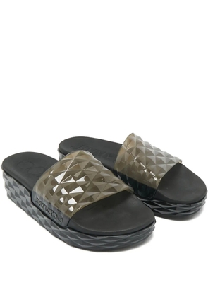 Jimmy Choo Pre-Owned diamond-patterned slides - Grey