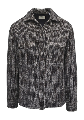 Tintoria Mattei herringbone-pattern overshirt - Black