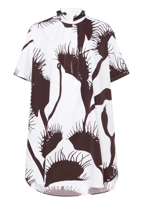 Ferragamo Cropped Venus print kaftan - Brown