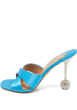Aquazzura Yes Darling crossover embellished heel sandals - Blue