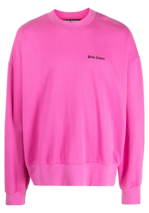 Palm Angels logo-embroidered cotton sweatshirt - Pink