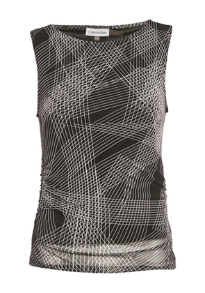 Calvin Klein Vintage mesh print top - Black