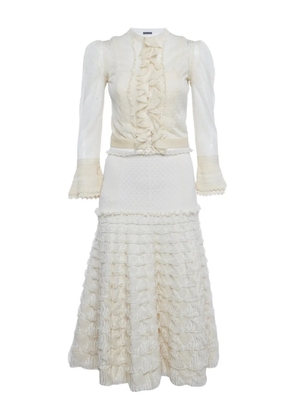 Alexander McQueen Pre-Owned ruffled suit (set of tree) - Neutrals