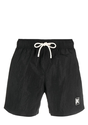 Palm Angels monogram-appliqu� swim shorts - Black