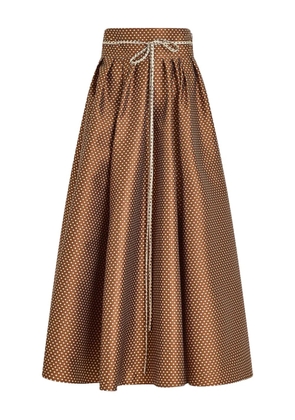 Rosie Assoulin polka-dot pattern midi full skirt - Brown