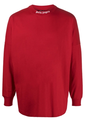 Palm Angels logo-print cotton T-shirt - Red