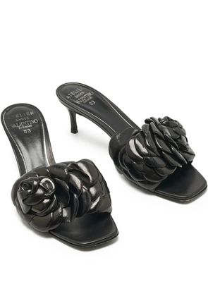 Valentino Garavani Pre-Owned rose leather sandals - Black